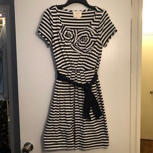 Kate Spade Navy Striped Cotton Dress - S